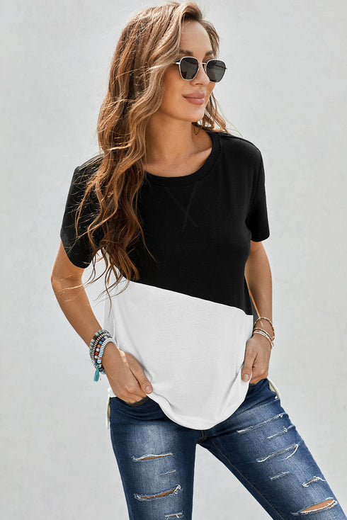 Crew Neck Colorblock Tee